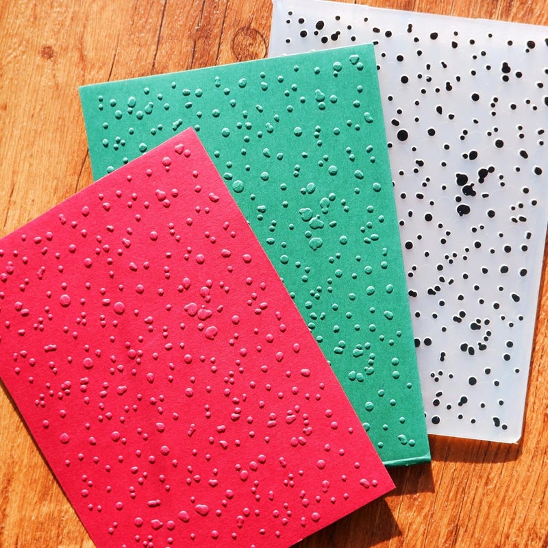Arbuya Christmas Plastic Embossing Folders for Card Making Snowfall Texture Embossing Folder Templates for Scrapbooking Paper Crafting Home Decoration - Image 4